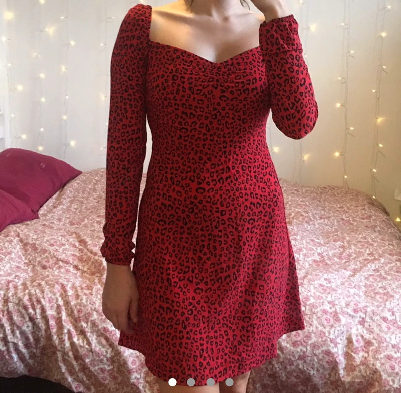 Red leopard dress 2024 h&m