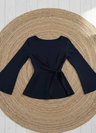 Haut bleu marine élégant manches évasées, merk: Firferie, staat: Heel goed, maat: S / 36 / 8, € 32,90, € 35,25 inclusief Kopersbescherming