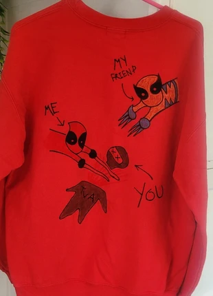 Custom Deadpool & Wolverine Fan Art Sweatshirt Bold Red, FunnyGraphic size medium, brand: PrettyLittleThing, condition: Good, size: M, £5.00, £5.95 includes Buyer Protection