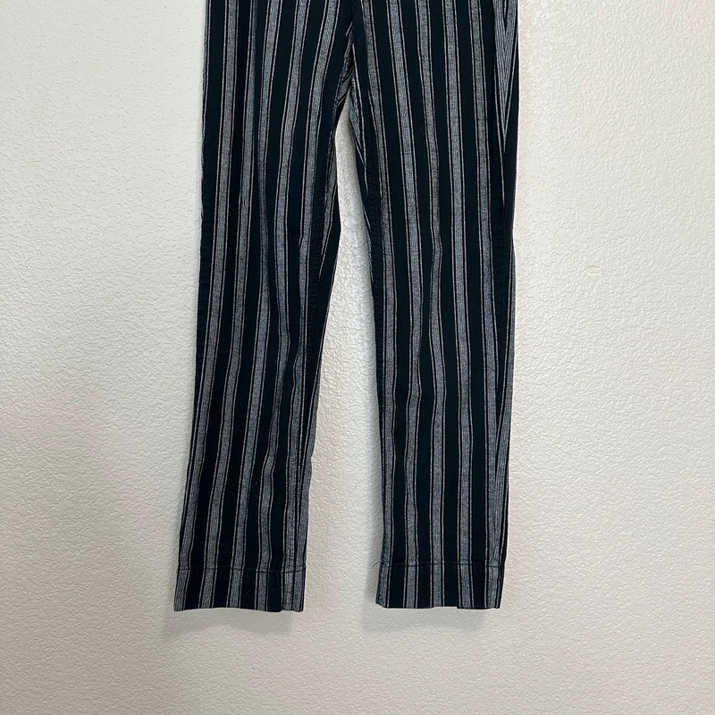 Brandy Melville 100% Cotton Black White Striped Cropped Pants 4