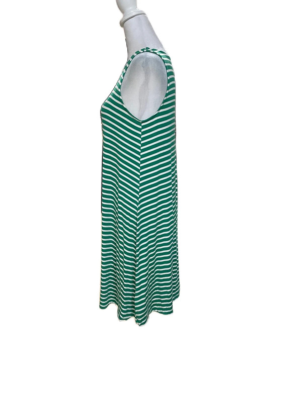 Old Navy Green & White Striped Sleeveless Knee Length Swing Dress Size Small 4