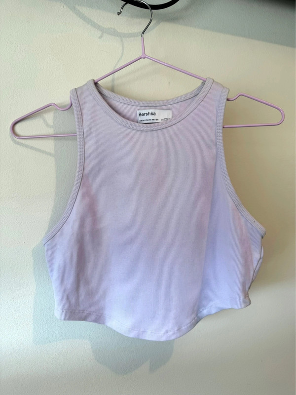 Camiseta lila bershka sale