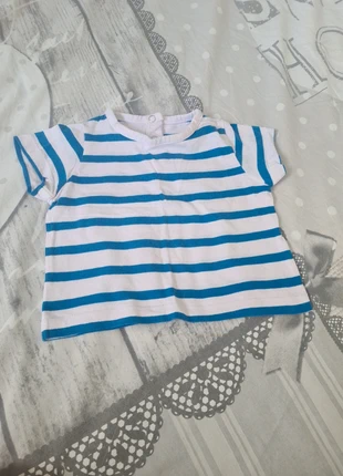 Tee shirt à rayures., brand: Mots d'enfants, condizioni: Buone, taglia: 6-9 mesi / 68 cm, €1.00, €1.75 include la Protezione acquisti