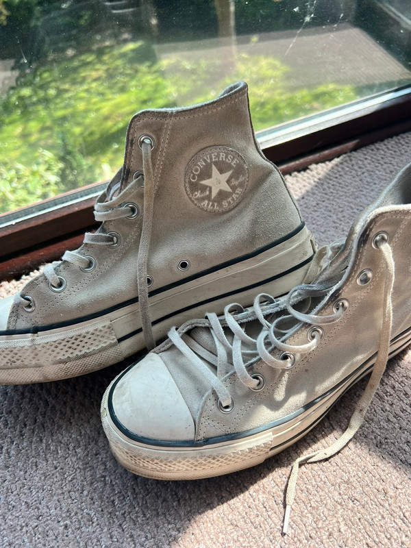 Converse white platform high tops size 7 Vinted
