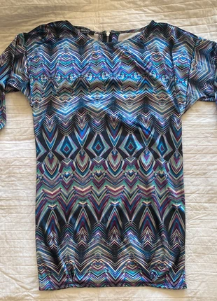 Vestido formal estampado geométrico multicolor de Blanco (Talla S), marca: Blanco, estado: Muy bueno, tamaño: S / 36 / 8, 5,00 €, 5,25 € Protección al comprador incluida