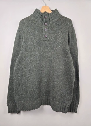 Pull Nautica vert chiné homme L col montant boutonné vintage, brand: Nautica, condition: Good, size: L, €8.00, €9.10 includes Buyer Protection