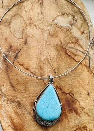 Superbe Collier vintage 💫 Argent ras de cou gemme turquoise, brand: Vintage, condition: Very good, €35.00, €37.45 includes Buyer Protection Pro