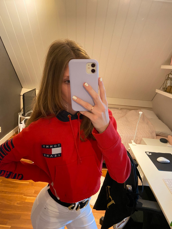 Rode tommy sales hilfiger hoodie