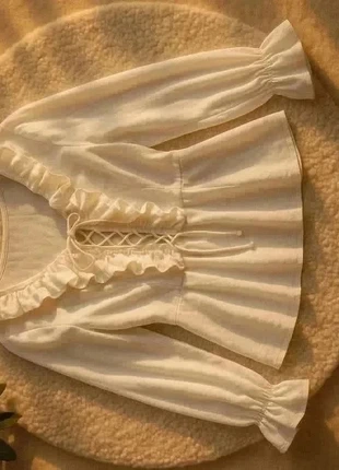 Blouse Crème Volants – Romantique / Bohème / Chic / Élégante, marca: Atelier Lysandra, estado: Muy bueno, tamaño: M / 38 / 10, 49,99 €, 53,19 € Protección al comprador Pro incluida