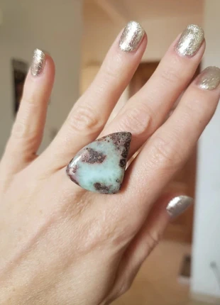 Anello Larimar, marque: artigianato, état: Neuf sans étiquette, taille: Ajustable, 15,00 €, 16,45 € Protection acheteurs incluse