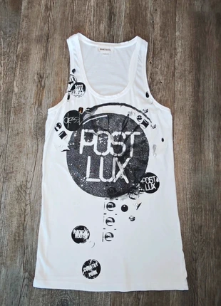 Camiseta sin mangas blanca Diesel con estampado gráfico y pedrería Talla S, marque: Diesel, état: Très bon état, taille: S / 36 / 8, 9,99 €, 11,19 € Protection acheteurs incluse