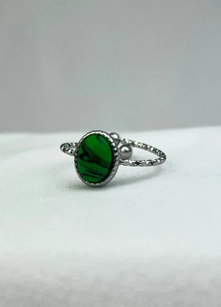 Bague Argentée Vintage Pierre Ovale Verte Effet Marbré Ajustable, marque: CHROME, état: Très bon état, taille: Ajustable, 3,50 €, 4,38 € Protection acheteurs (Pro) incluse