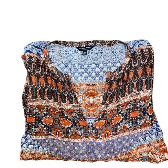 Lucky Brand Printed Peasant Top XS 2