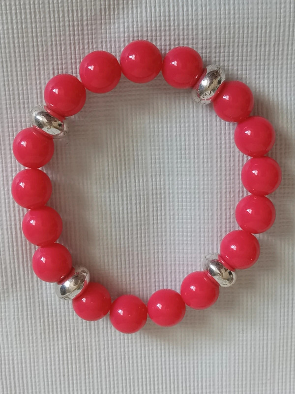 Assortment of 6 Multicolored Acrylic Plastic Beads Elastic Lightweight Bracelets 4