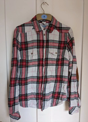 H&M Lumberjack Autumn Tartan Shirt with elbow pads Eur34 UK6, brand: H&M L.O.G.G., condition: Very good, size: XS / UK 4-6, £3.00, £3.85 includes Buyer Protection