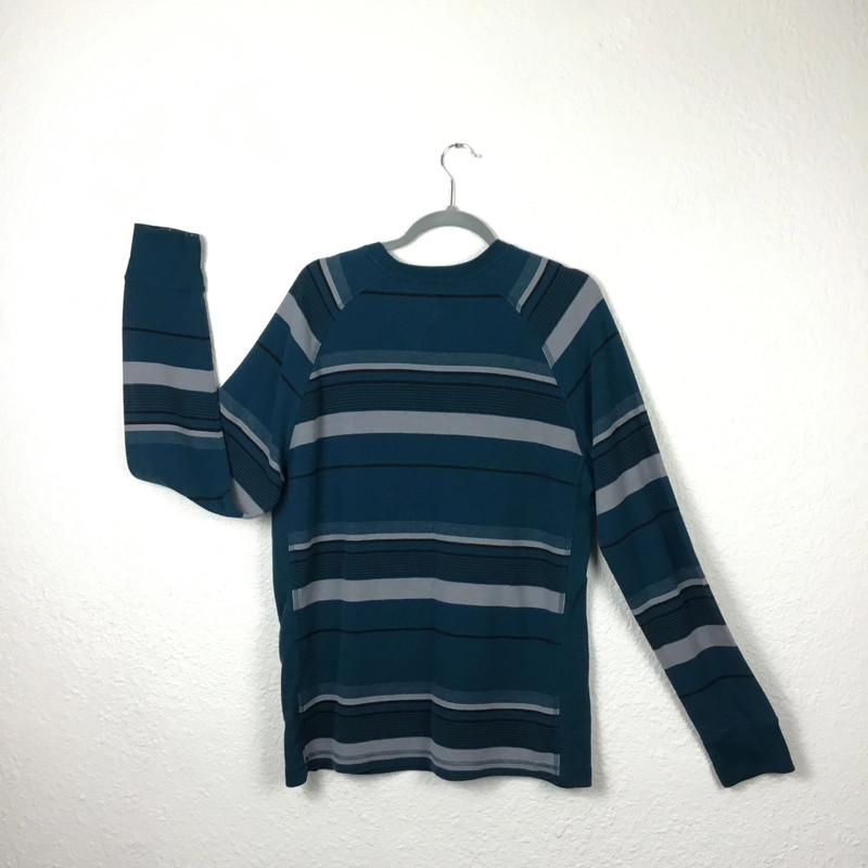 Amplife Cotton Shirt Size XL Long Sleeve Striped Blue Pullover Sweater Soft 2