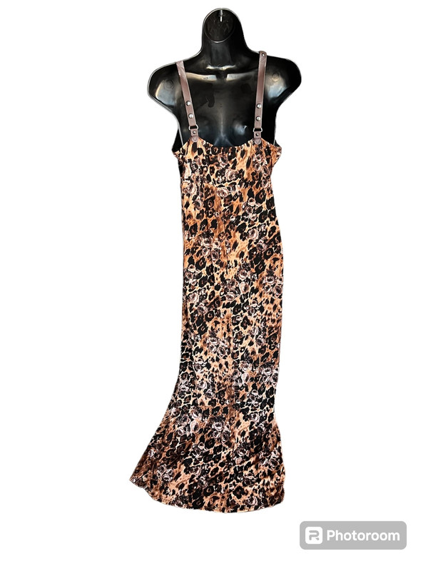 NWT Fresh of LA Leopard Animal Print Maxi Dress size XL! 3