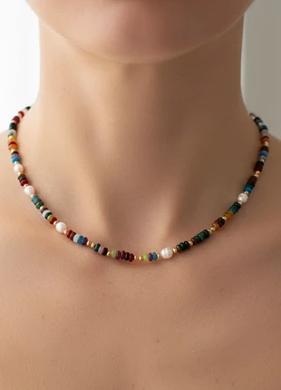 🎨Raffinata collana con perline colorate regolabile 45 cm – boho chic con dettagli dorati - Nuova🎨, merk: Handmade, staat: Nieuw zonder prijskaartje, € 16,90, € 18,45 inclusief Kopersbescherming