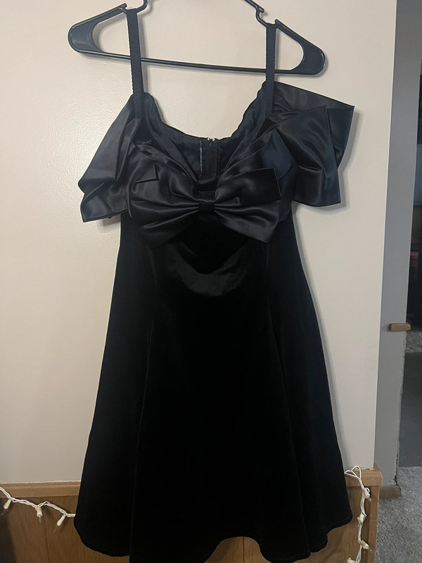 Vintage Black Velvet Mini Dress 2