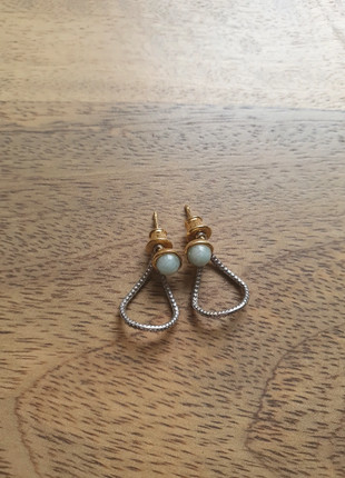 Combined silver and chrysoprase stone earrings, estado: Muito bom, €12.00, €13.30 inclui Proteção do Comprador