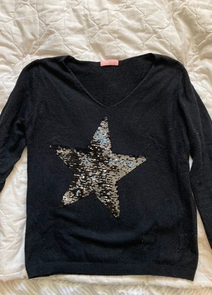 pull à étoile noir à paillette manches longues zara, brand: Zara, condition: Good, size: S, €5.00, €5.95 includes Buyer Protection