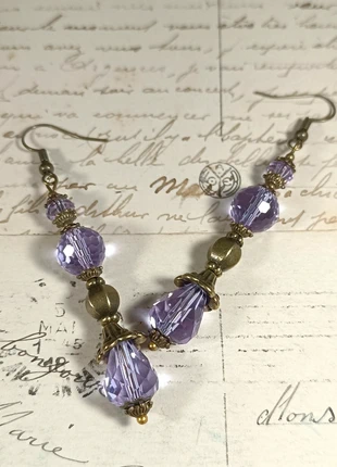 Boucles d'oreilles pendantes verre lavande, marca: AucoudesAnges, estado: Muito bom, €10.00, €11.20 inclui Proteção do Comprador Pro