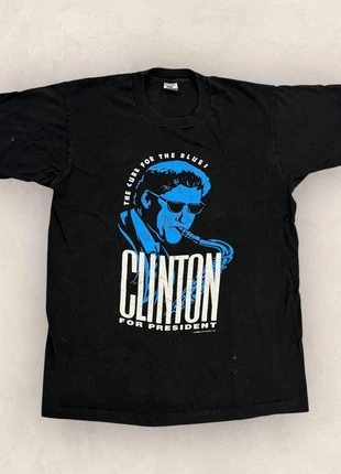 Vintage 90s USA Bill Clinton for President Democratic Party graphic t-shirt, brand: Fruit of the Loom, condition: Good, size: L, £25.00, £26.95 includes Buyer Protection Pro