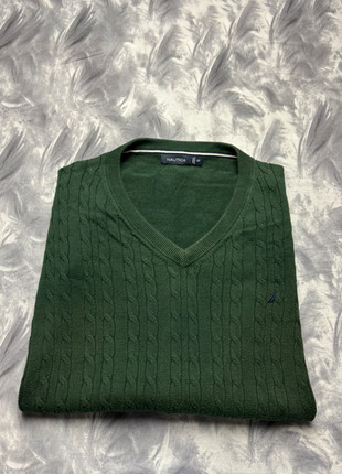 Pull sans Manches Nautica Vert 6X Homme - Torsadé - Logo Brodé - Coupe Oversize, brand: Nautica, condition: Very good, size: 6XL, 10.00 €, 11.20 € includes Buyer Protection Pro