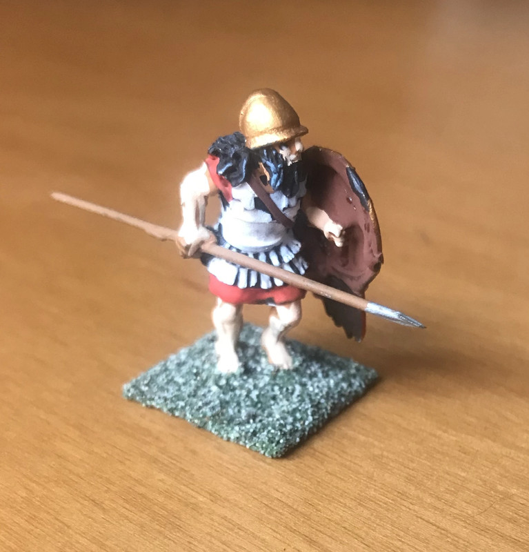 Miniatura in metallo - Soldato spartano con lancia e scudo - Altezza 35 mm 1