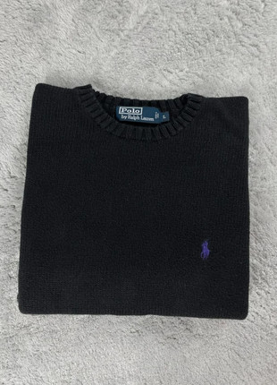 Pull col rond Noir épais Ralph Lauren coton maille logo brodé classique - Taille L, marque: Ralph Lauren, état: Très bon état, taille: L, 45,00 €, 47,95 € Protection acheteurs (Pro) incluse
