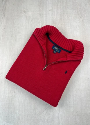 Pull half zip Ralph Lauren rouge coton logo bleu marine brodé L fille old money, brand: Ralph Lauren, condition: Very good, size: L, €40.00, €42.70 includes Buyer Protection Pro
