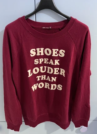 Felpa bordeaux con stampa Bershka donna felpa bordeaux fantasia donna maglione caldo rosso, marke: Bershka, zustand: Sehr gut, größe: S / 36 / 8, 5,00 €, 5,95 € inklusive Vinted-Käuferschutz