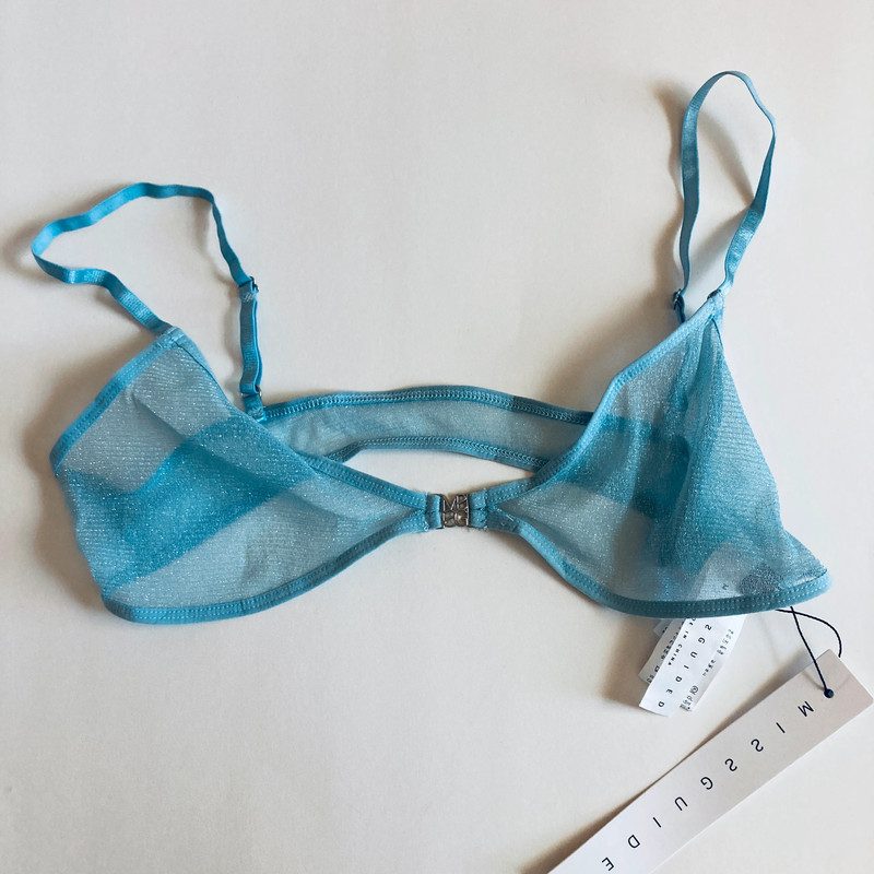 Baby Blue Shimmery Sheer Bra 1