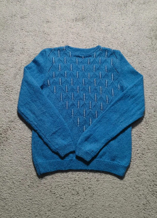 Pull tricoté Knit vintage Pattern - Fait Main - Laine vierge -coupe Loose - Bleu - Taille M / L, marque: Vintage Dressing, état: Très bon état, taille: L / 40 / 12, 28,90 €, 31,05 € Protection acheteurs (Pro) incluse