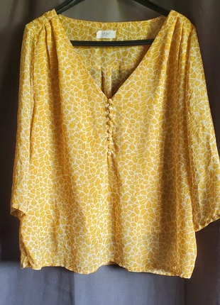 Blouse légère Y'coo - taille M - motif feuilles jaune blanc, marque: Y'coo Paris, état: Bon état, taille: M / 38 / 10, 3,00 €, 3,85 € Protection acheteurs incluse