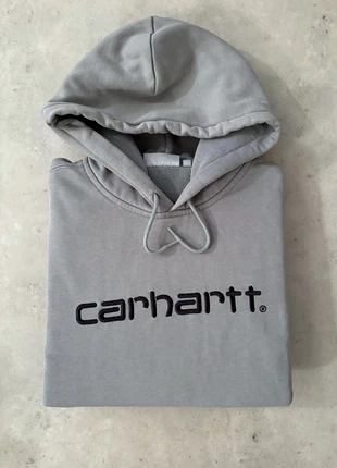 Sweat à capuche Carhartt gris S / logo brodé / hoodie streetwear / coton épais / homme, brand: Carhartt, condition: Very good, size: S, €59.00, €62.65 includes Buyer Protection