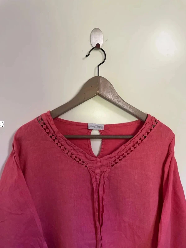 Blouse femme en lin taille 52 / piment rouge - photo numéro 5