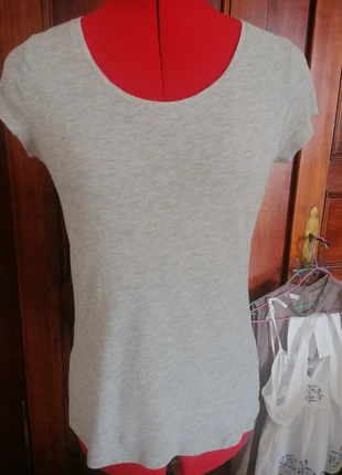 H&M 🔆 T-shirt gris chiné tight fit organic cotton pour taille 36 S (AE), brand: H&M, condition: Very good, size: S / 36 / 8, €2.49, €3.31 includes Buyer Protection