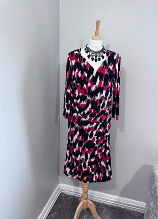 Savoir Red/Black/Grey Jersey Wrap/Mix Wrap Ruched Details Midi Dress Uk 18, brand: SAVOIR, condition: Very good, size: XXXL / UK 28-30, £9.99, £11.19 includes Buyer Protection