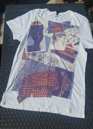 T-shirt blanc avec motifs, marca: H&M, estado: Muy bueno, tamaño: S, 3,50 €, 4,38 € Protección al comprador incluida