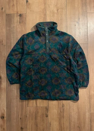 Crazy fleece / Polaire boutonné vintage verte à motifs oranges et violets taille M Verbier 2000’s, marke: Vintage Dressing, zustand: Sehr gut, größe: M / 38 / 10, 25,00 €, 26,95 € inklusive Vinted-Käuferschutz