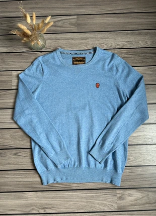 Black and Gold blauwe katoenen trui met skull patch – maat S, marque: Black and Gold, état: Très bon état, taille: S, 22,00 €, 23,80 € Protection acheteurs (Pro) incluse