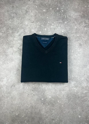 Pull Col V Tommy Hilfiger Taille S Homme Noir Logo Brodé Coton #T1, merk: Tommy Hilfiger, staat: Heel goed, maat: S, € 15,00, € 16,45 inclusief Kopersbescherming Pro