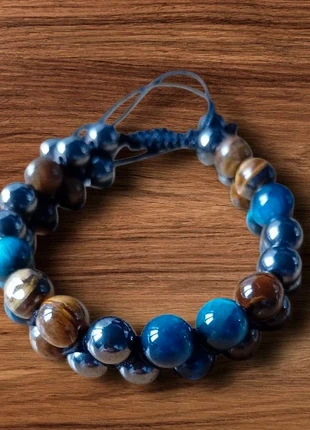 Bracciale con occhio di tigre e apatite blu, brand: Blu, condizioni: Nuovo senza cartellino, €3.00, €3.85 include la Protezione acquisti