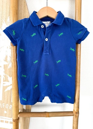 Combishort en coton piqué bleu Ralph Lauren taille 3 mois, brand: Ralph Lauren, condition: Very good, size: 3-6 months / 62 cm, €20.00, €21.70 includes Buyer Protection Pro