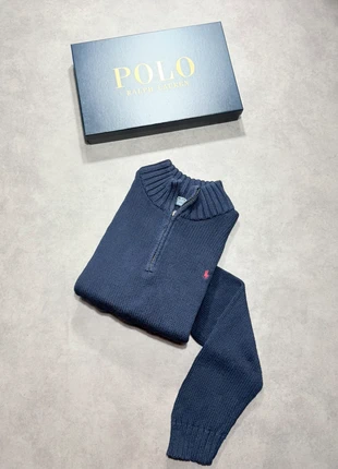 1/4 Zip | croc top col camionneur Ralph Lauren bleu marine - Logo brodé - 100% coton - Taille L, marca: Ralph Lauren, estado: Muy bueno, tamaño: L, 30,00 €, 32,20 € Protección al comprador incluida