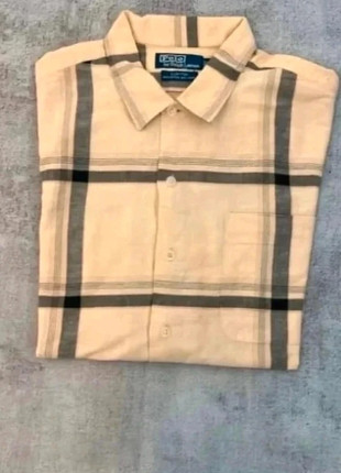 Chemise manche courte Ralph Lauren coton-lin à carreaux beige taille M, marque: Ralph Lauren, état: Neuf sans étiquette, taille: M, 25,00 €, 26,95 € Protection acheteurs incluse