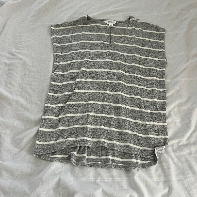 market & spruce stripe sweater short sleeve top 1