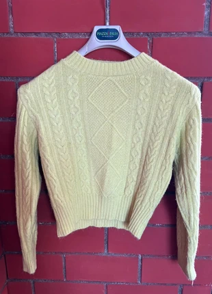 Pullover cropped blend wool & cotton yellow taglia unica knit Geometric pattern, brand: Vintage Dressing, condizioni: Ottime, taglia: Taglia unica, €6.00, €7.00 include la Protezione acquisti