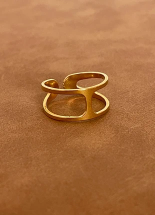 Bague ouverte dorée acier inoxydable – design moderne, brand: Boutique Bohéme, condition: Very good, size: Adjustable, €10.00, €11.20 includes Buyer Protection